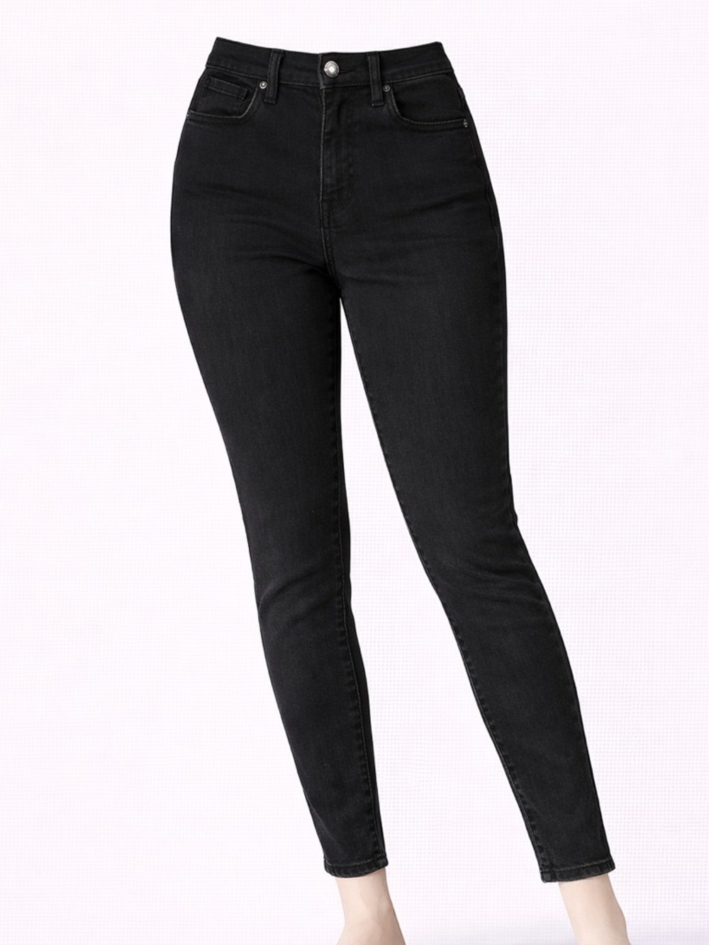 style and go curvy skinny leg black denim pants size 4